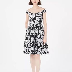 Calvin Klein Black and White Floral Dress